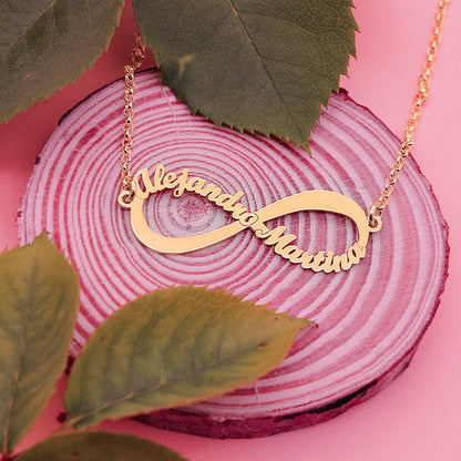 Collier Pendentif Infini en Argent Plaqué Or