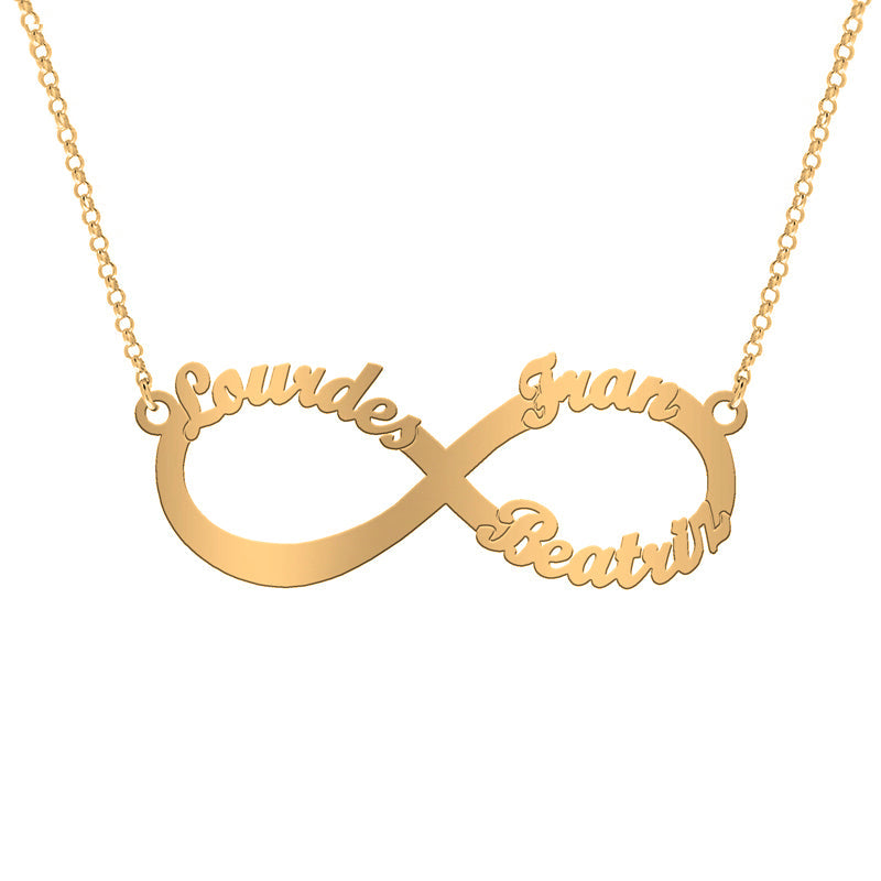 Collier Pendentif Infini en Argent Plaqué Or