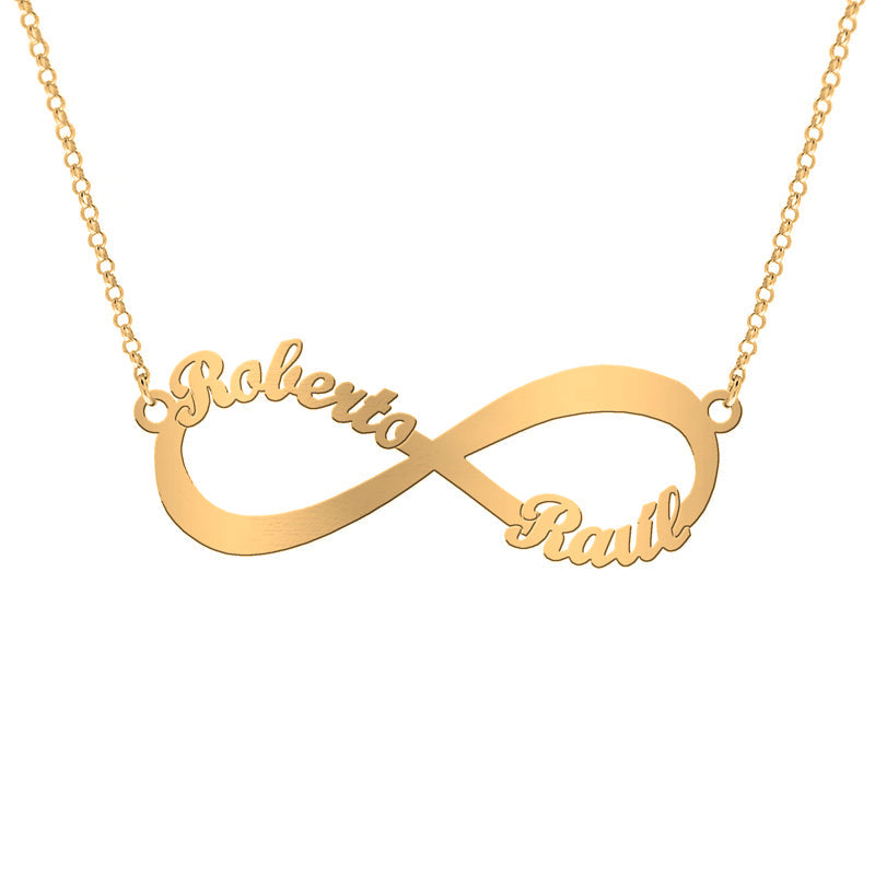 Collier Pendentif Infini en Argent Plaqué Or