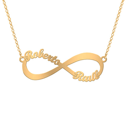 Collier Pendentif Infini en Argent Plaqué Or