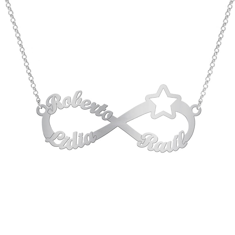 Collier Pendentif Infini et Étoile en Argent