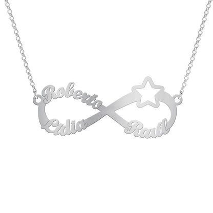 Collier Pendentif Infini et Étoile en Argent