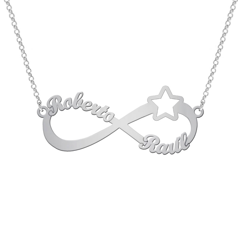 Collier Pendentif Infini et Étoile en Argent