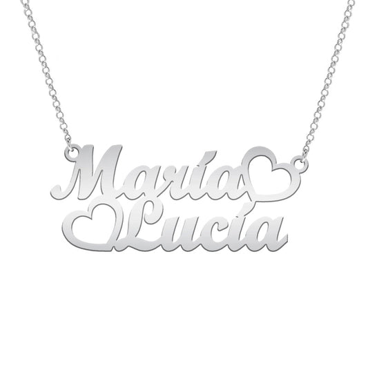 Collier personnalisable deux prénoms en argent