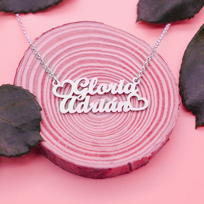 Collier personnalisable deux prénoms en argent
