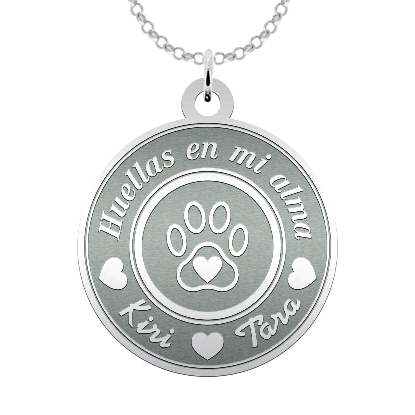 Collier personnalisé argent 925 : empreinte de patte et prénom(s)