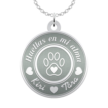 Collier personnalisé argent 925 : empreinte de patte et prénom(s)