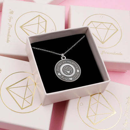 Collier personnalisé argent 925 : empreinte de patte et prénom(s)