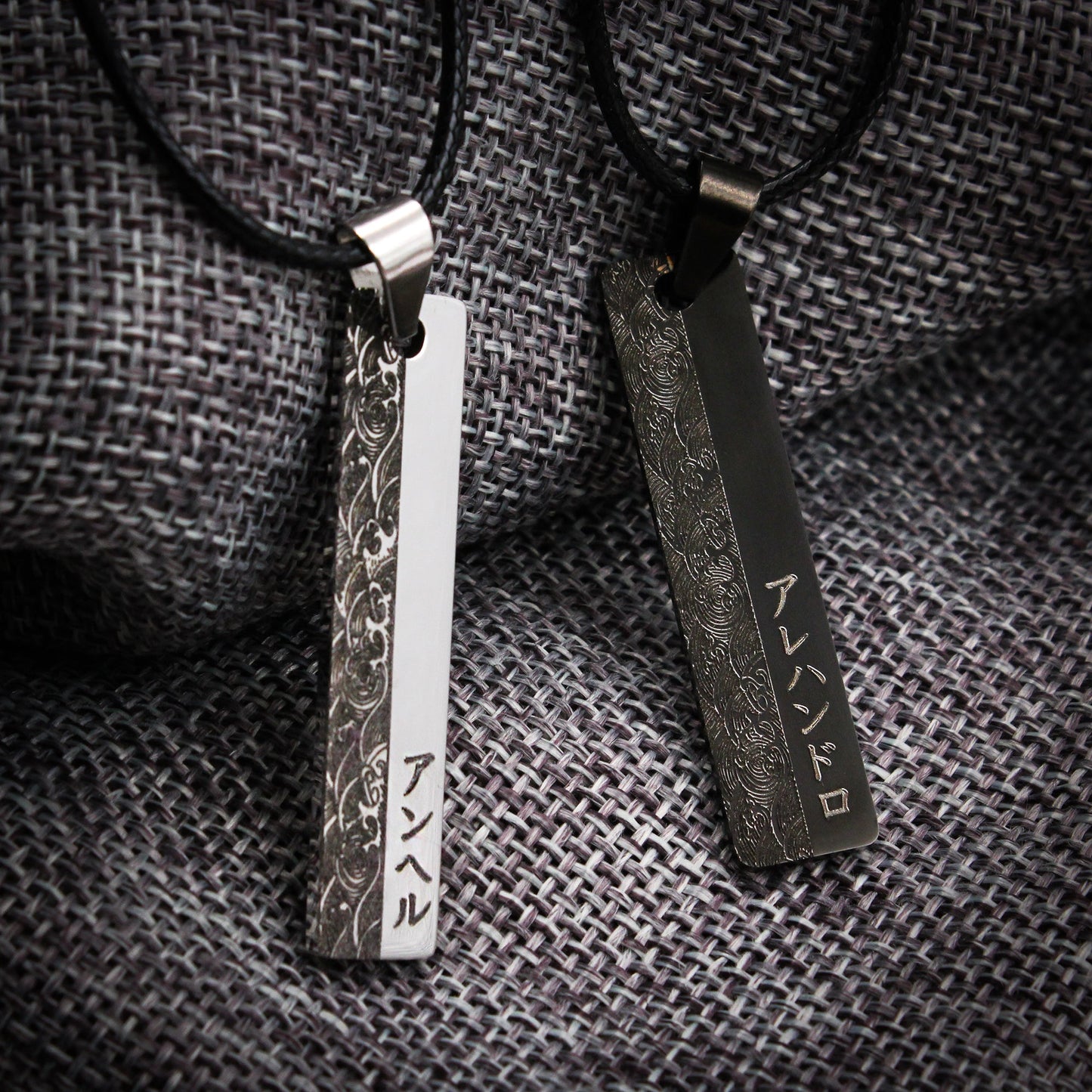 Collier Personnalisé en Acier : Prénom Japonais, Gravure Orientale