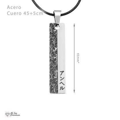 Collier Personnalisé en Acier : Prénom Japonais, Gravure Orientale