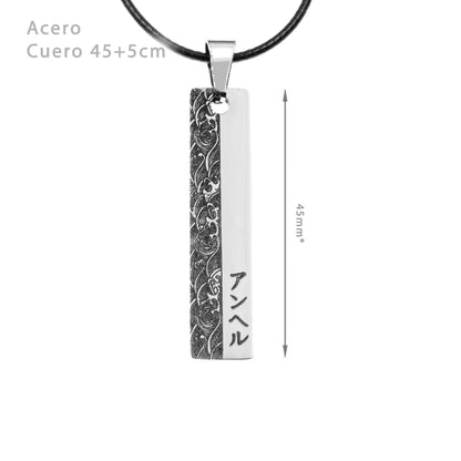 Collier Prénom en Japonais, gravure orientale, acier inoxydable
