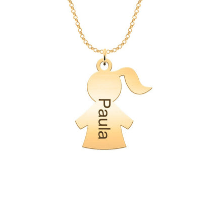 Collier personnalisé plaqué or pendentifs enfants avec prénoms