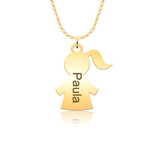 Collier personnalisé plaqué or pendentifs enfants avec prénoms
