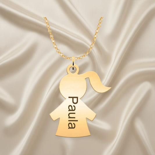 Collier personnalisé plaqué or pendentifs enfants avec prénoms