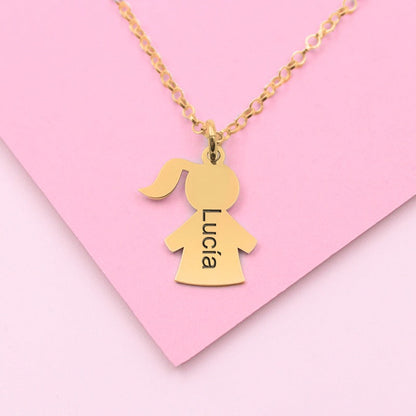 Collier personnalisé plaqué or pendentifs enfants avec prénoms