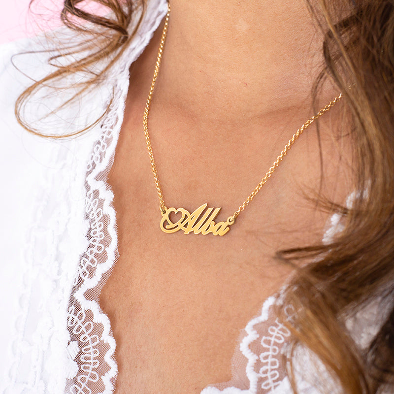 Collier Prénom Cursif Personnalisé en Argent Plaqué Or
