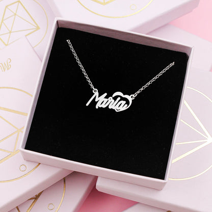 Collier prénom en argent avec cœur ajouré