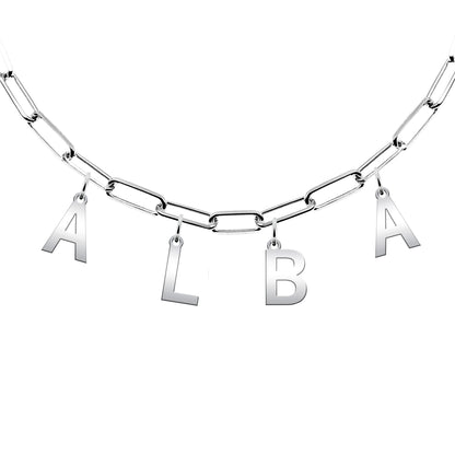 Collier prénom en argent personnalisable jusqu'à 6 lettres