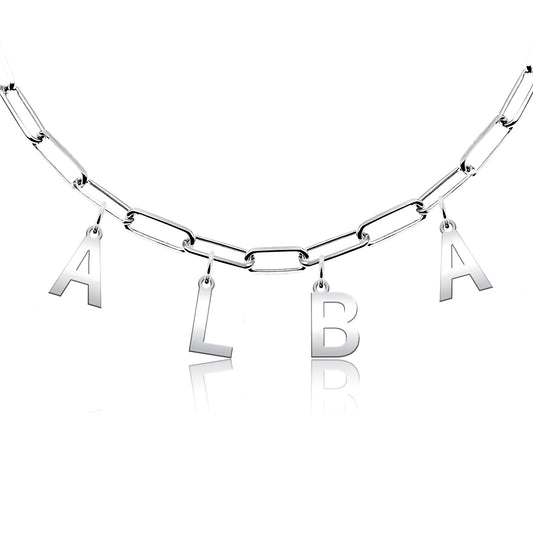 Collier prénom en argent personnalisable jusqu'à 6 lettres