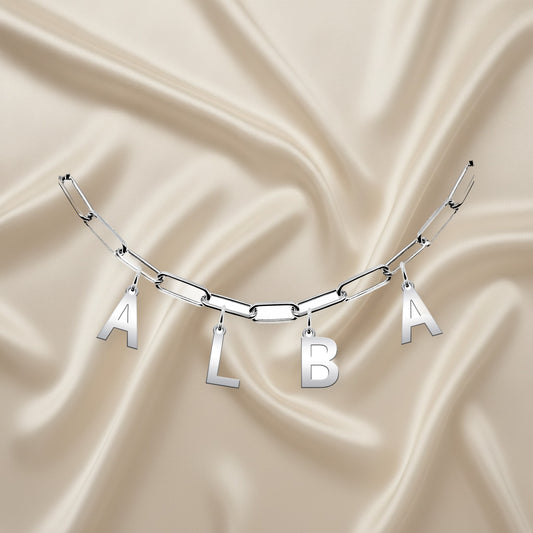 Collier prénom en argent personnalisable jusqu'à 6 lettres