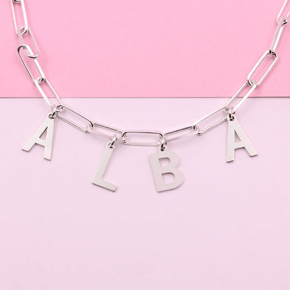 Collier prénom en argent personnalisable jusqu'à 6 lettres