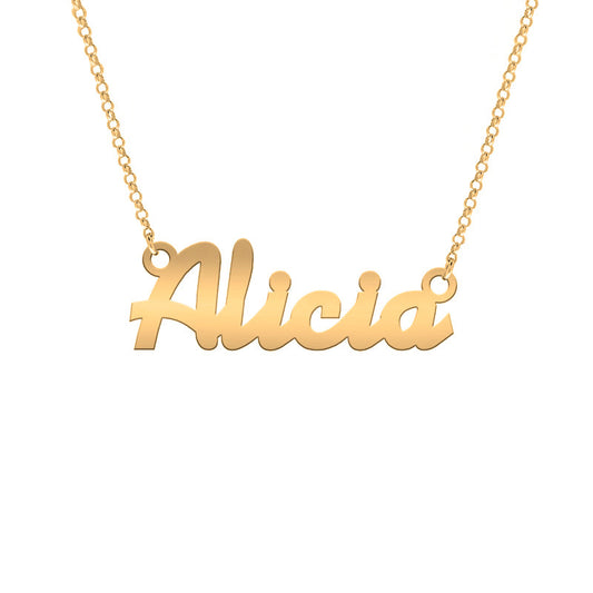 Collier prénom en argent plaqué or