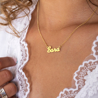 Collier prénom en argent plaqué or