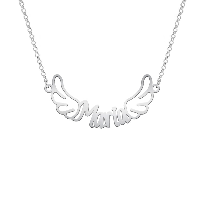 Collier prénom et ailes en argent 925