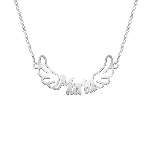 Collier prénom et ailes en argent 925