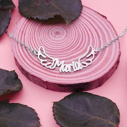 Collier prénom et ailes en argent 925