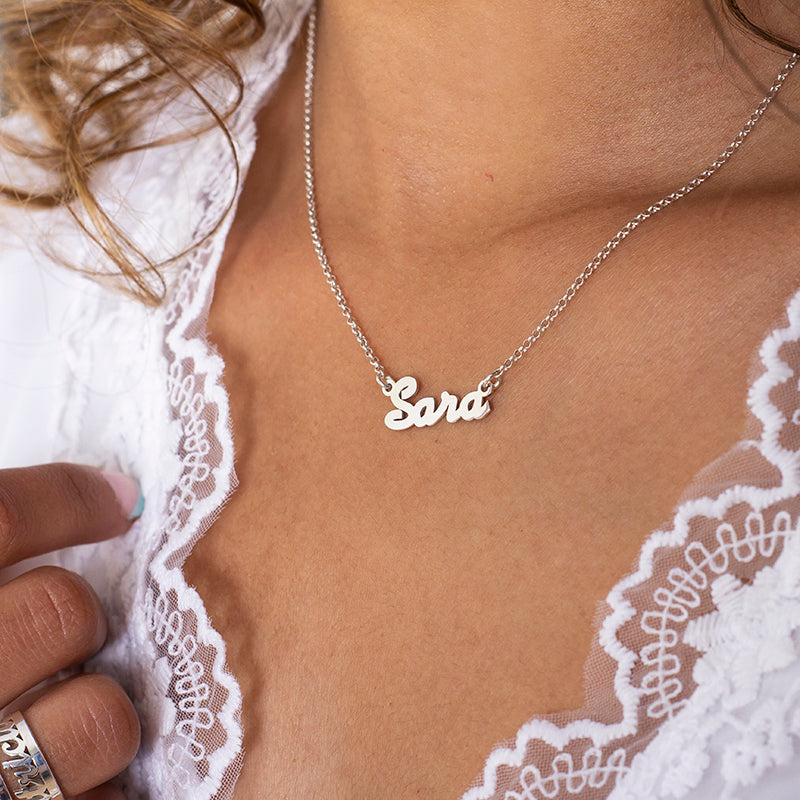 Collier prénom personnalisable en argent massif