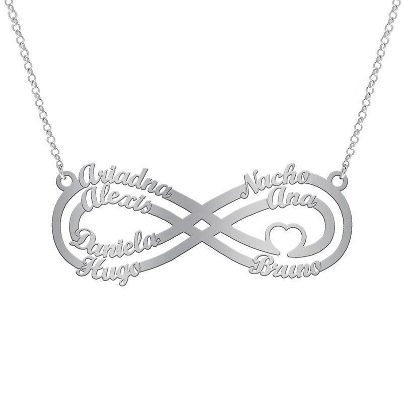 Collier Symbole Infini et Cœur en Argent 925