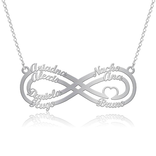Collier Symbole Infini et Cœur en Argent 925
