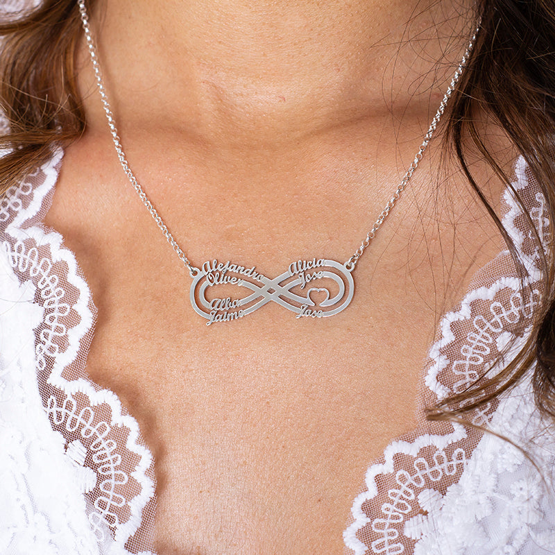 Collier Symbole Infini et Cœur en Argent 925