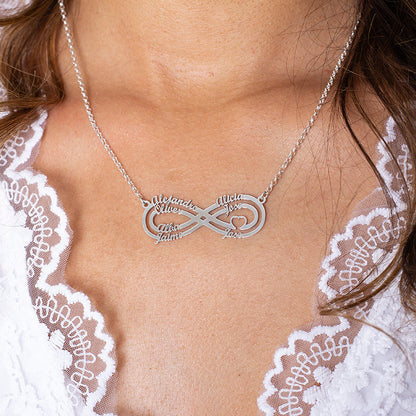 Collier Symbole Infini et Cœur en Argent 925
