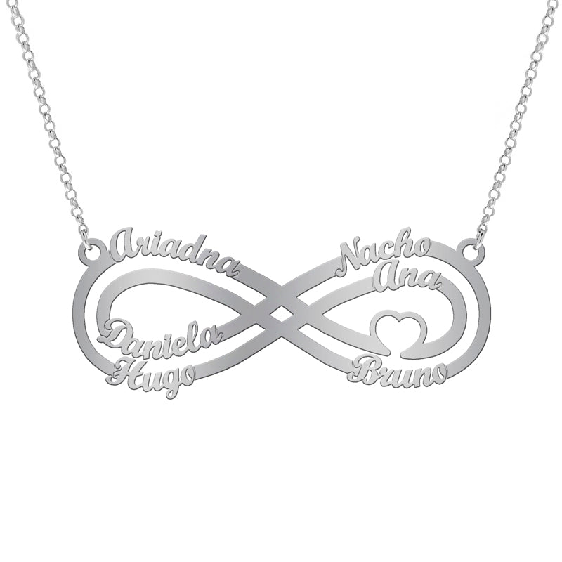 Collier Symbole Infini et Cœur en Argent 925