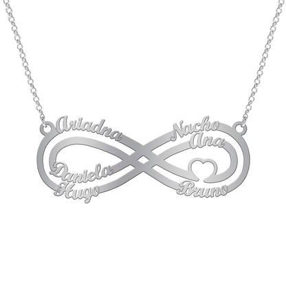 Collier Symbole Infini et Cœur en Argent 925