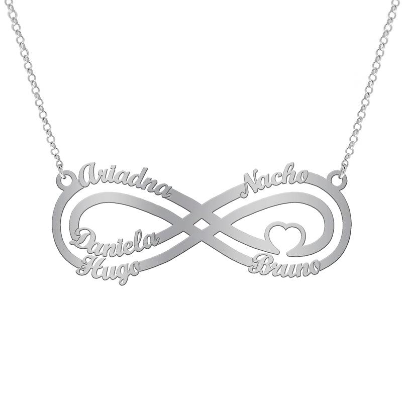 Collier Symbole Infini et Cœur en Argent 925