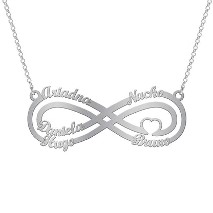 Collier Symbole Infini et Cœur en Argent 925