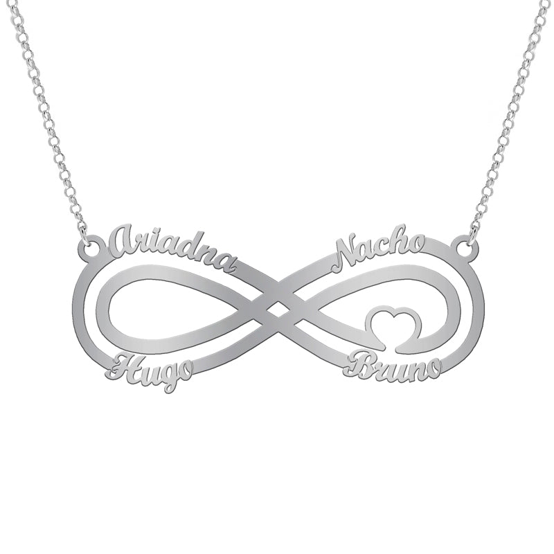Collier Symbole Infini et Cœur en Argent 925