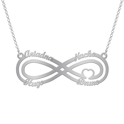 Collier Symbole Infini et Cœur en Argent 925
