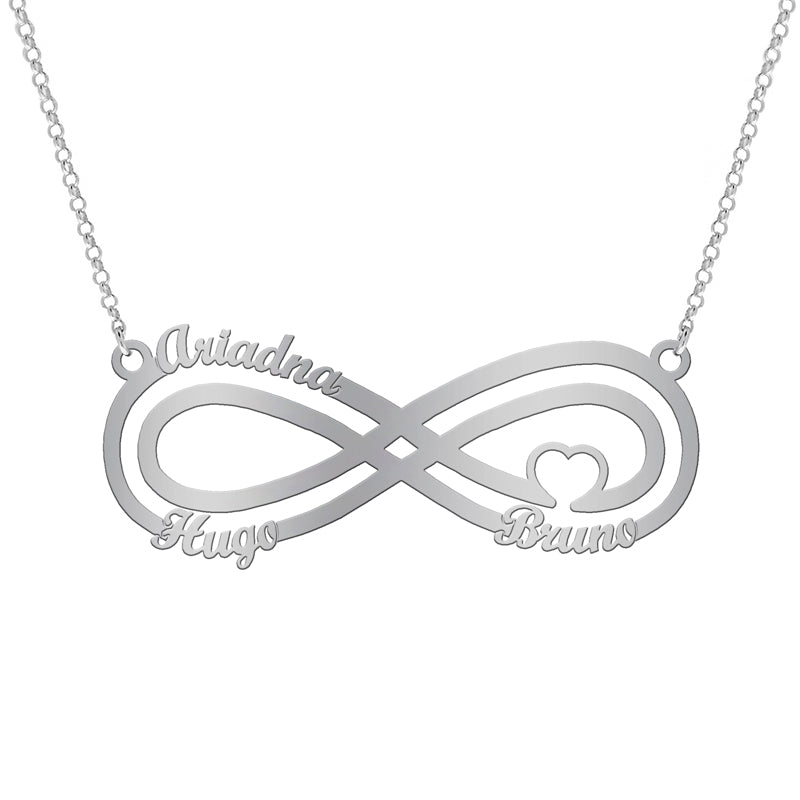 Collier Symbole Infini et Cœur en Argent 925