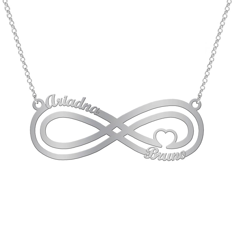 Collier Symbole Infini et Cœur en Argent 925