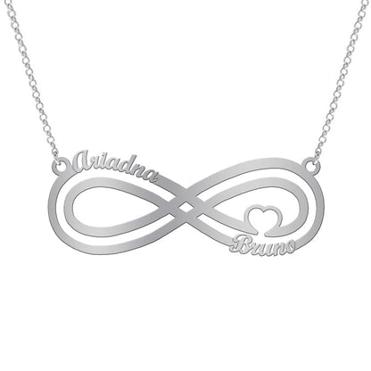 Collier Symbole Infini et Cœur en Argent 925