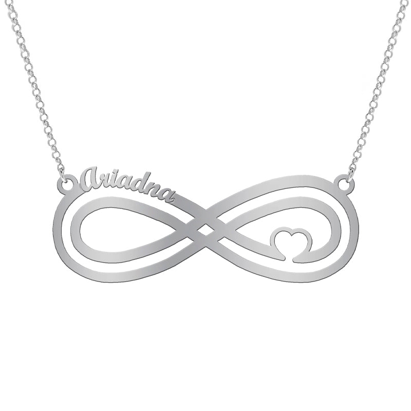 Collier Symbole Infini et Cœur en Argent 925