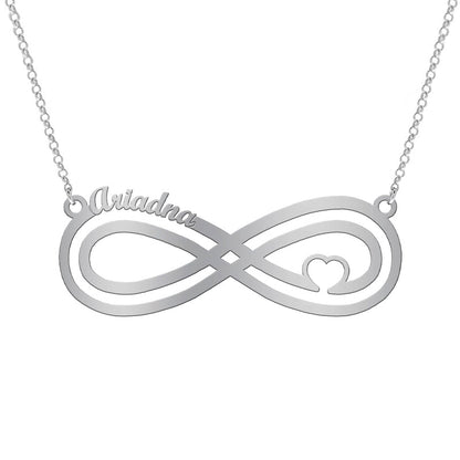 Collier Symbole Infini et Cœur en Argent 925