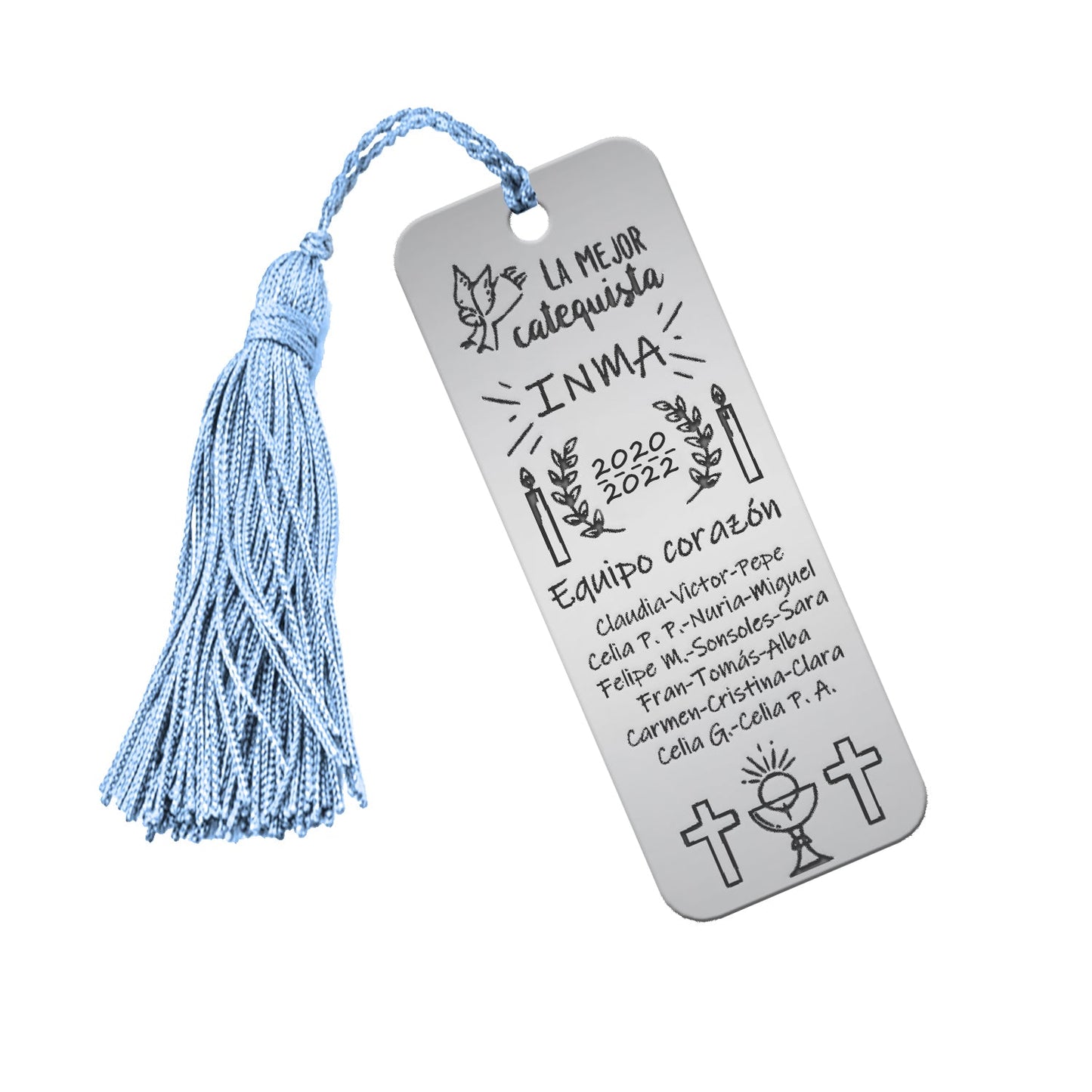 Marque-page Argent 925 Personnalisé - Cadeau Catéchiste