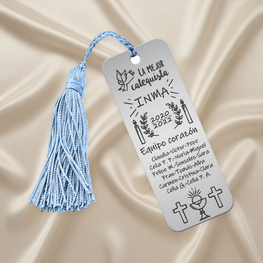 Marque-page Argent 925 Personnalisé - Cadeau Catéchiste