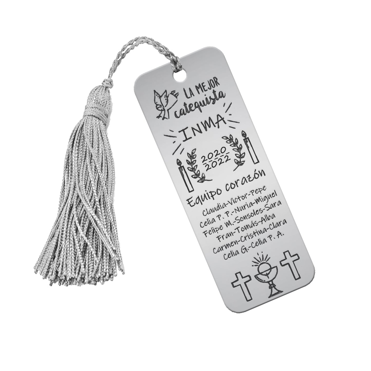 Marque-page Argent 925 Personnalisé - Cadeau Catéchiste
