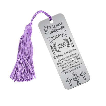 Marque-page Argent 925 Personnalisé - Cadeau Catéchiste